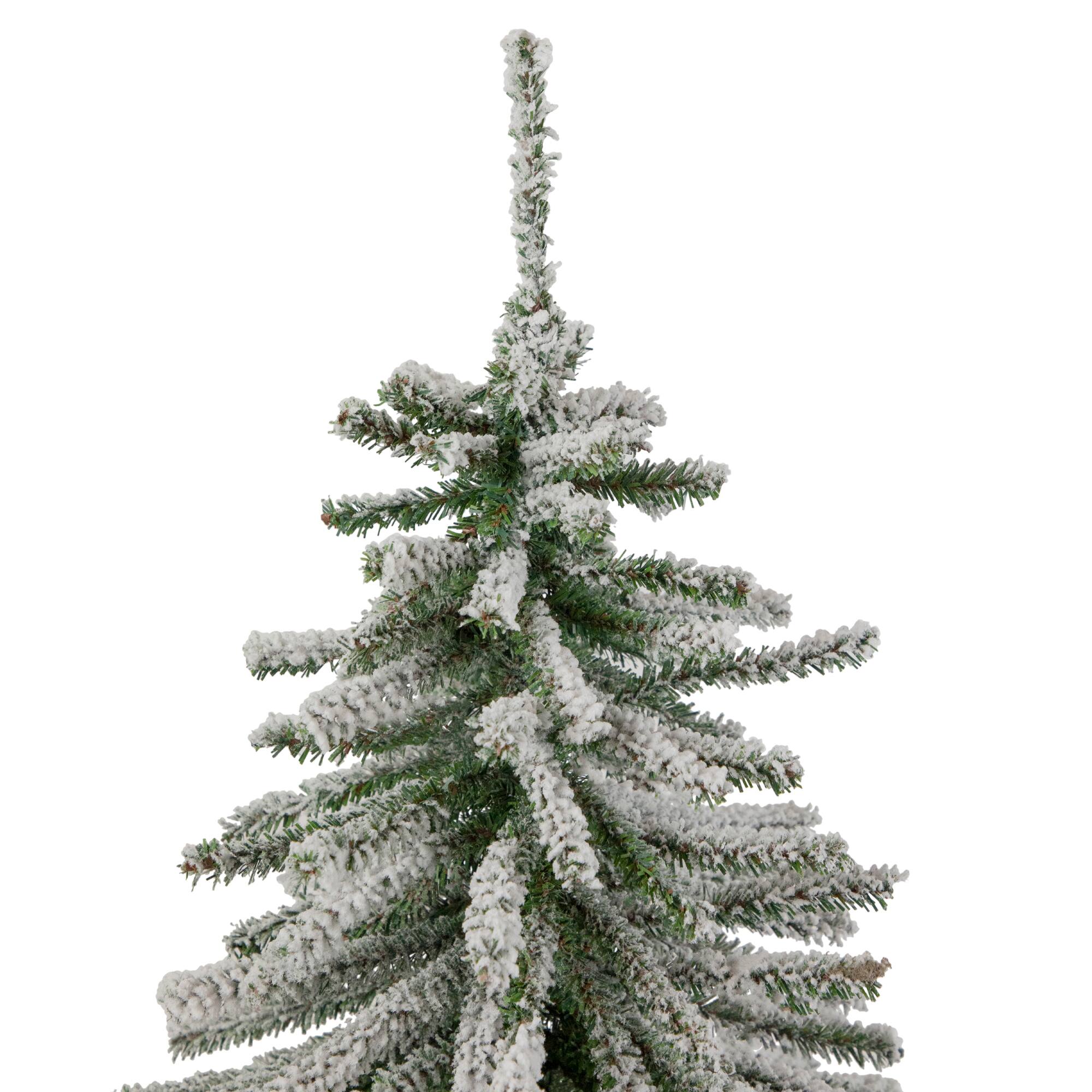 2ft. Unlit Flocked Downswept Mini Village Pine Artificial Christmas Tree in Burlap Base